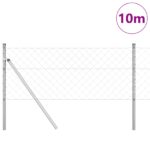 vidaXL Reťazová ohrada s 7 stĺpikmi 0.8x10 m Pozinkovaná oceľ – Obrázok 3