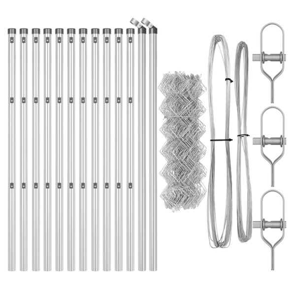 vidaXL Reťazový plot s 13 stĺpmi 0.6x25 m Pozinkovaná oceľ – Obrázok 4