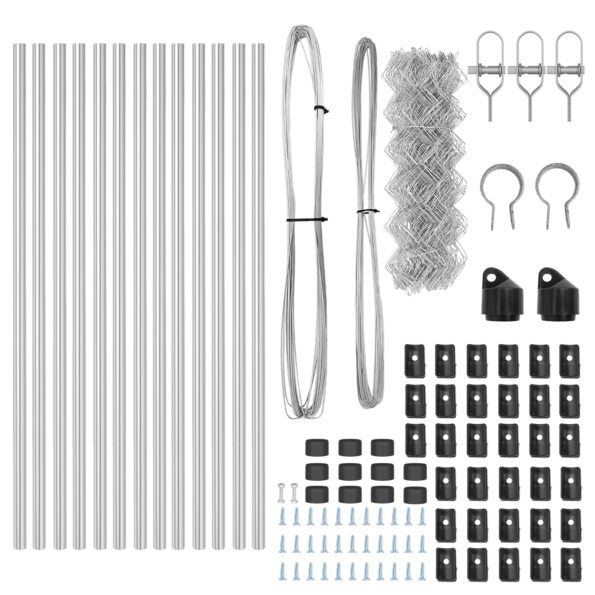 vidaXL Reťazový plot s 13 stĺpmi 0.6x25 m Pozinkovaná oceľ – Obrázok 5