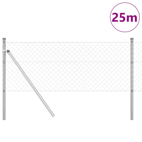 3351140_3.jpg vidaXL Reťazový plot s 13 stĺpmi 0.8x25 m pozinkovanej ocele – Obrázok 3