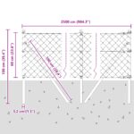 vidaXL Retiazkový plot s 13 stĺpmi 0.6x25 m zinkovaná oceľ – Obrázok 12