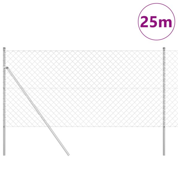 3351144_3.jpg vidaXL Reťazový plot Sada 2 Pozinkovaná oceľ 25 x 1 m Trvácny – Obrázok 3