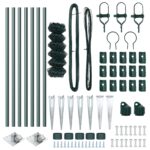 vidaXL Retiazkový plot s 7 kolíkmi 0.4x10 m Pozinkovaná oceľ – Obrázok 5