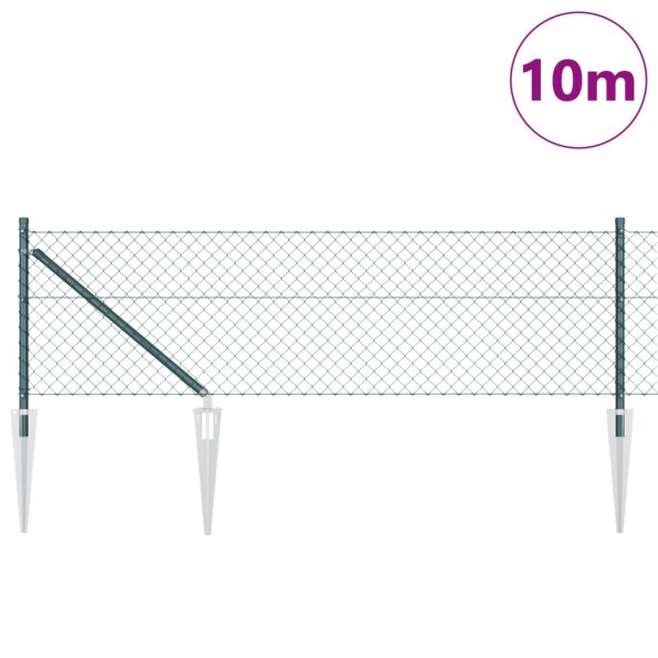 3351148_3.jpg vidaXL Reťazový plot so 7 špicovými stĺpmi 0.8x10 m z pozinkovanej ocele – Obrázok 3