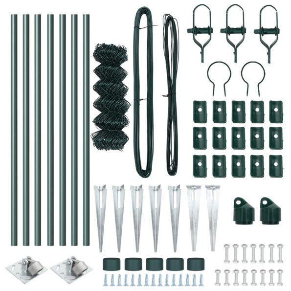 vidaXL Chain Link Fence so 7 špicatými stĺpmi 0.4x10 m pozinkovaná oceľ – Obrázok 5