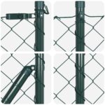 vidaXL Chain Link Fence so 7 špicatými stĺpmi 0.4x10 m pozinkovaná oceľ – Obrázok 7