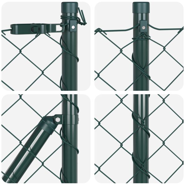 vidaXL Chain Link Fence so 7 špicatými stĺpmi 0.4x10 m pozinkovaná oceľ – Obrázok 7