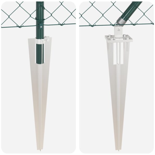 vidaXL Chain Link Fence so 7 špicatými stĺpmi 0.4x10 m pozinkovaná oceľ – Obrázok 8