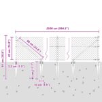 vidaXL Retiazkový plot s 13 kolíkmi 0.4x25 m pozinkovaná oceľ – Obrázok 13