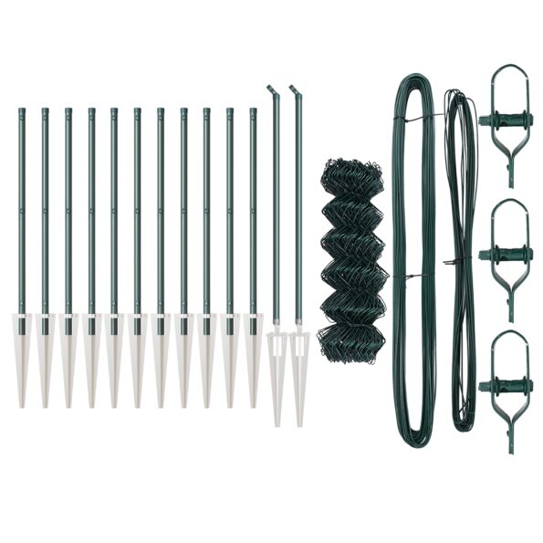 vidaXL Retiazkový plot s 13 kolíkmi 0.4x25 m pozinkovaná oceľ – Obrázok 4