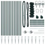 vidaXL Retiazkový plot s 13 kolíkmi 0.4x25 m pozinkovaná oceľ – Obrázok 5