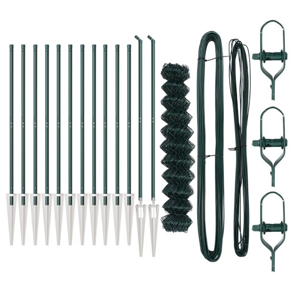 vidaXL reťazový plot s 13 hrotovými stĺpikmi 1,4x25 m pozinkovaná oceľ – Obrázok 4