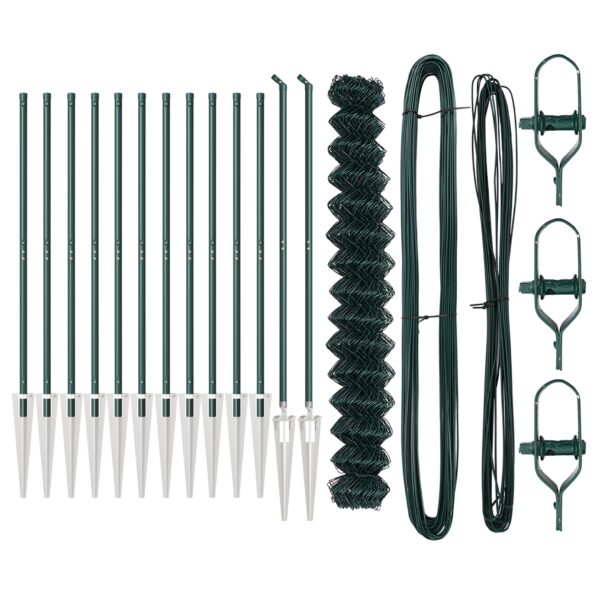 vidaXL Retiazkové oplotenie s 13 kovanými stĺpikmi 1.6x25 m Galvanizovaná oceľ – Obrázok 4