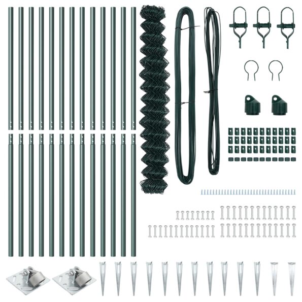vidaXL Retiazkové oplotenie s 13 kovanými stĺpikmi 1.6x25 m Galvanizovaná oceľ – Obrázok 5