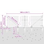 vidaXL Reťazový plot so 7 spike kotvami 0.4x10 m pozinkovaná oceľ – Obrázok 13