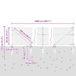 vidaXL reťazový plot so 7 hrotovými stĺpmi 0.8 x 10 m – Obrázok 13