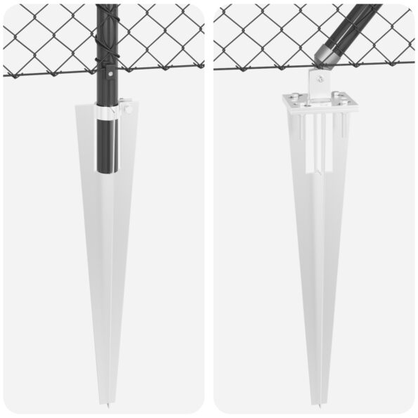 vidaXL reťazový plot so 7 hrotovými stĺpmi 0.8 x 10 m – Obrázok 8