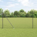 vidaXL Kovový plot s 7 hrotovými stĺpikmi 1.6x10 m pozinkovaná oceľ