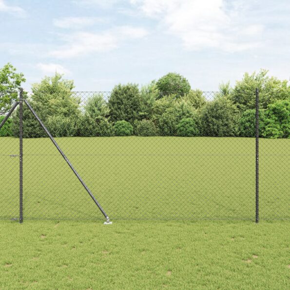 3351181_1.jpg vidaXL Kovový plot s 7 hrotovými stĺpikmi 1.6x10 m pozinkovaná oceľ – Obrázok 1