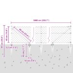 vidaXL Reťazový plot s 7 hrotovými stĺpikmi 0.4x10 m Pozinkovaná oceľ – Obrázok 13