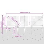 vidaXL Plot z reťazovej siete s 7 špicatými stĺpikmi 0.6x10 m pozinkovaný oceľový – Obrázok 13