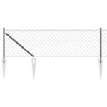 vidaXL Retiazkový plot s 7 Spike stĺpmi 0.8x10 m pozinkovaná oceľ – Obrázok 2