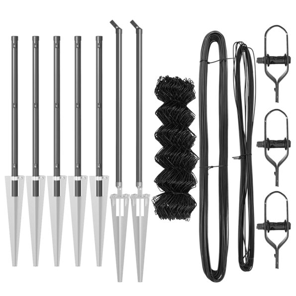 vidaXL Retiazkový plot s 7 Spike stĺpmi 0.8x10 m pozinkovaná oceľ – Obrázok 4