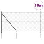 vidaXL Reťazový plot so 7 kotvami 1.4x10 m galvanizovaná oceľ – Obrázok 3