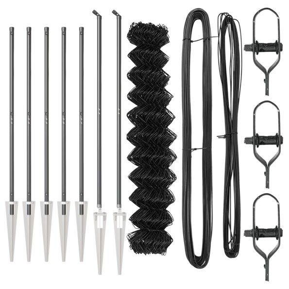 vidaXL Reťazový plot so 7 kotvami 1.4x10 m galvanizovaná oceľ – Obrázok 4