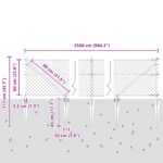 vidaXL reťazový plot s 13 kolíkmi 0.6x25 m zinkovaná oceľ – Obrázok 13