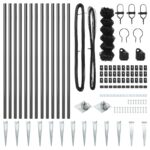 vidaXL Reťazový plot Sada 2 Sivá Prášková oceľ 25 x 1 m Reťazový plot – Obrázok 5