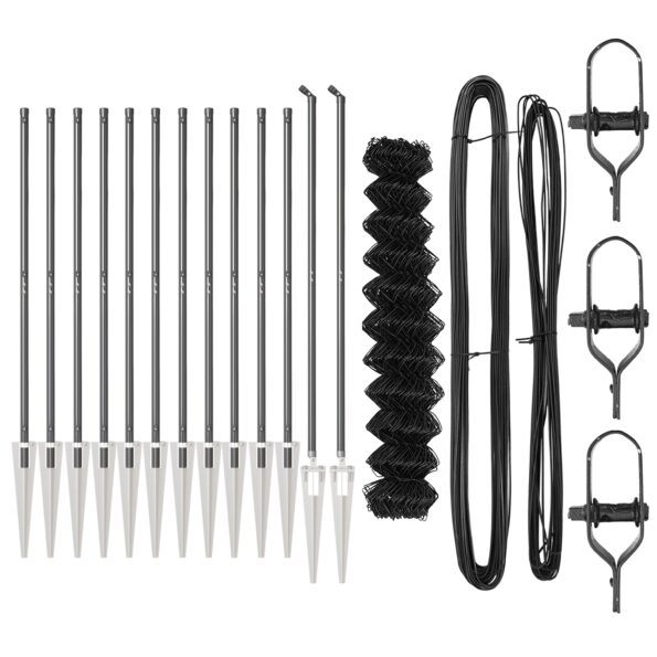 vidaXL Reťazový plot s 13 upevňovacími stĺpikmi 1,4x25 m pozinkovanej ocele – Obrázok 4