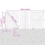 vidaXL Reťazový plot s 13 hrotmi 1.6x25 m z pozinkovanej ocele – Obrázok 10