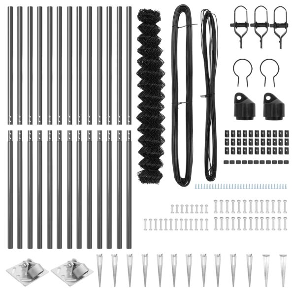 vidaXL Reťazový plot s 13 hrotmi 1.6x25 m z pozinkovanej ocele – Obrázok 4