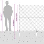 vidaXL Reťazový plot s 7 hrotmi 1.5x10 m z galvanizovanej ocele – Obrázok 11
