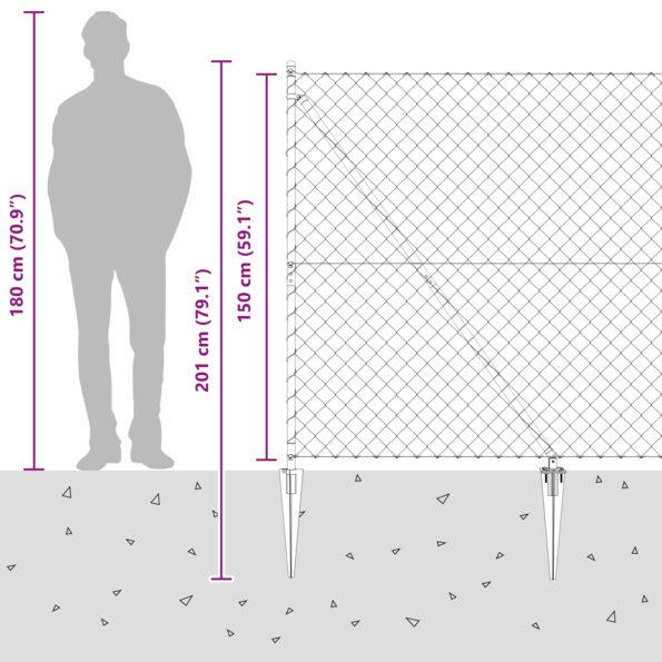 3351208_11.jpg vidaXL Reťazový plot s 7 hrotmi 1.5x10 m z galvanizovanej ocele – Obrázok 11