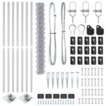 vidaXL Pletivový plot so 7 špicatými stĺpmi 1.6x10 m Pozinkovaná oceľ – Obrázok 3