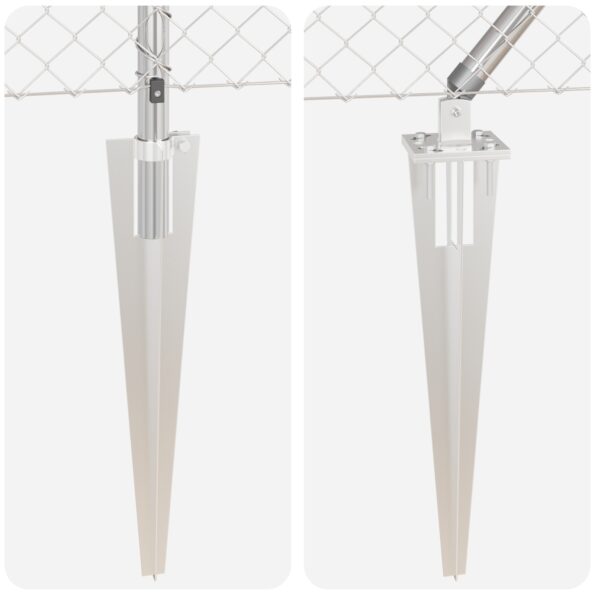 vidaXL Pletivový plot so 7 špicatými stĺpmi 1.6x10 m Pozinkovaná oceľ – Obrázok 5