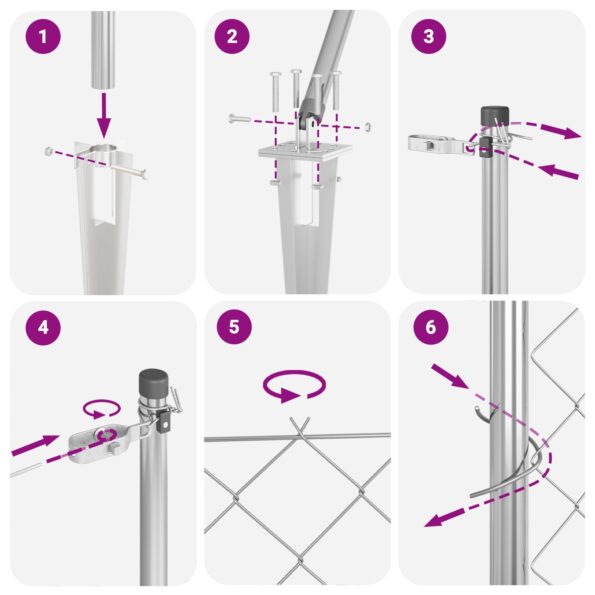 vidaXL Kovové pletivo so 13 spike postmi 0.4x25 m z pozinkovanej ocele – Obrázok 10