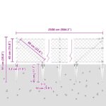 vidaXL Kovové pletivo so 13 spike postmi 0.4x25 m z pozinkovanej ocele – Obrázok 11