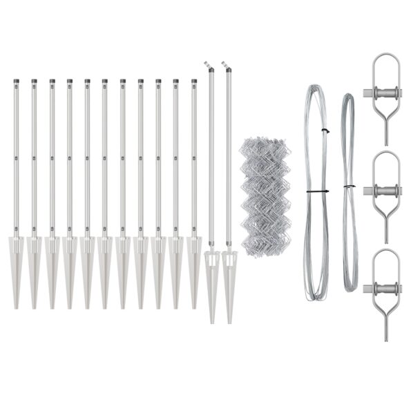 vidaXL Kovové pletivo so 13 spike postmi 0.4x25 m z pozinkovanej ocele – Obrázok 3