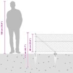 vidaXL Retiazkové oplotenie s 13 hrotovými stĺpikmi 0.6x25 m z pozinkovanej ocele – Obrázok 13