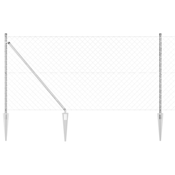 vidaXL Reťazové oplotenie Súprava 2 Galvanizovaná oceľ 25 x 1 m – Obrázok 2