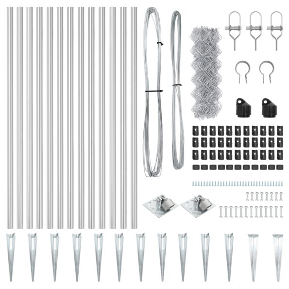 vidaXL Reťazové oplotenie Súprava 2 Galvanizovaná oceľ 25 x 1 m – Obrázok 5