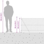 vidaXL Retiazkový plot s 7 flitrovými stĺpmi 0.8x10 m pozinkovaná oceľ – Obrázok 8