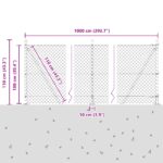 vidaXL Retiazkové pletivo s 7 vyklápacími stĺpikmi 1x10 m Zinkovaná oceľ – Obrázok 6