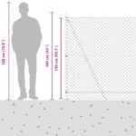 vidaXL Reťazový plot so 7 prírubovými stĺpmi 1,5x10 m Pozinkovaná oceľ – Obrázok 7