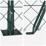 vidaXL Oplôtok z reťaze s 7 prírubkovými stĺpikmi 0,4x10 m galvanizovaná oceľ – Obrázok 6