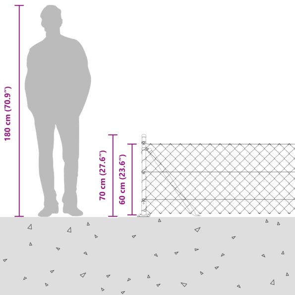 vidaXL plot z reťazových článkov s 7 flátnymi stĺpmi 0.6x10 m zosilnená oceľ – Obrázok 12