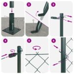 vidaXL plot z reťazových článkov s 7 flátnymi stĺpmi 0.6x10 m zosilnená oceľ – Obrázok 9